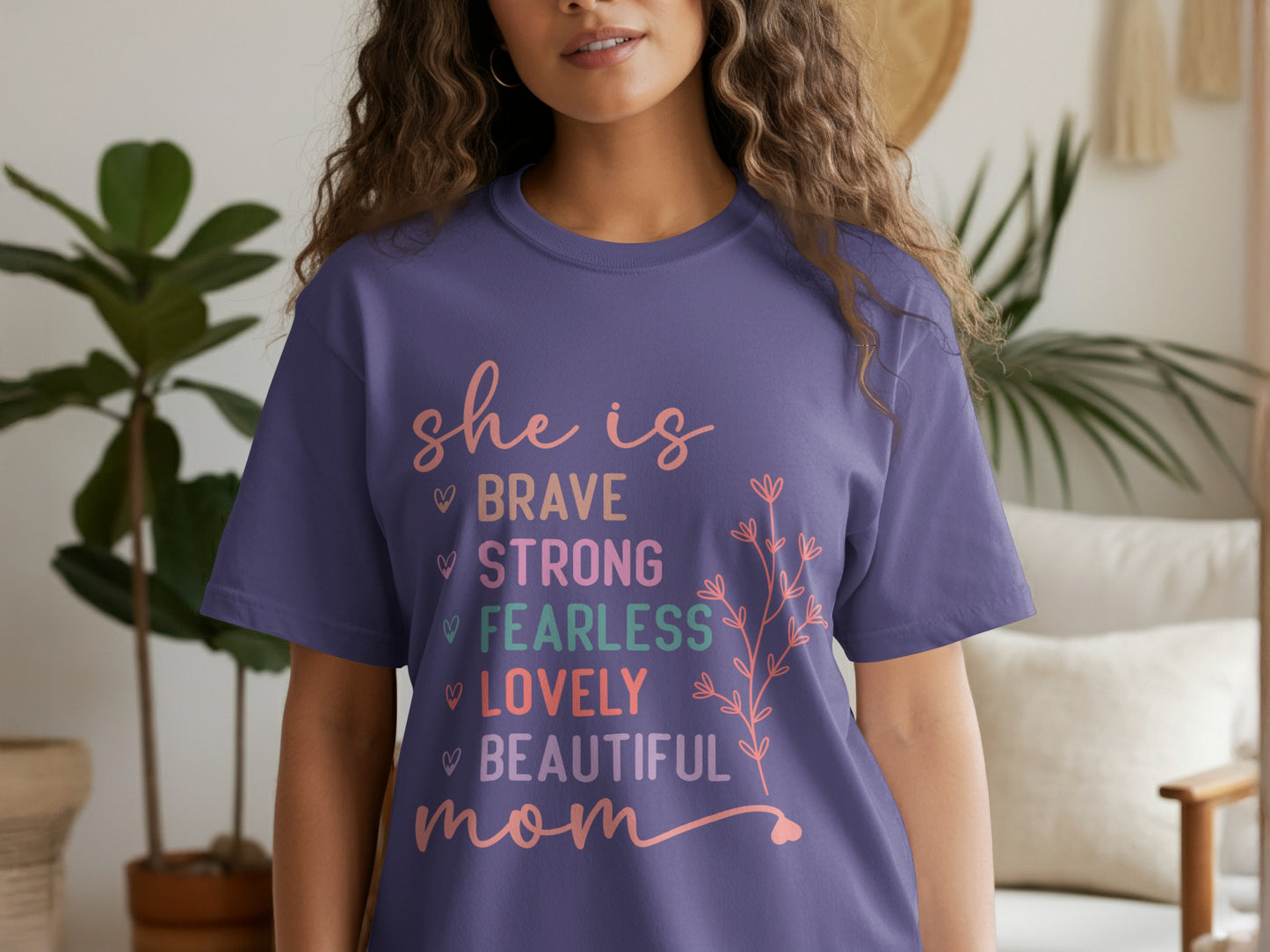She Is Brave Strong Fearless Lovely Beautiful Mom Shirt