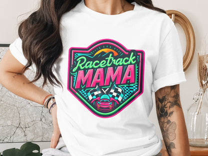 Racetrack Mama Vibrant Graphic Print Shirt