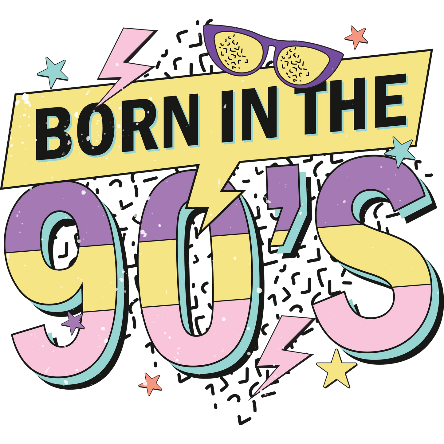 Vibrant Born in the 90's Retro Graphic Design product