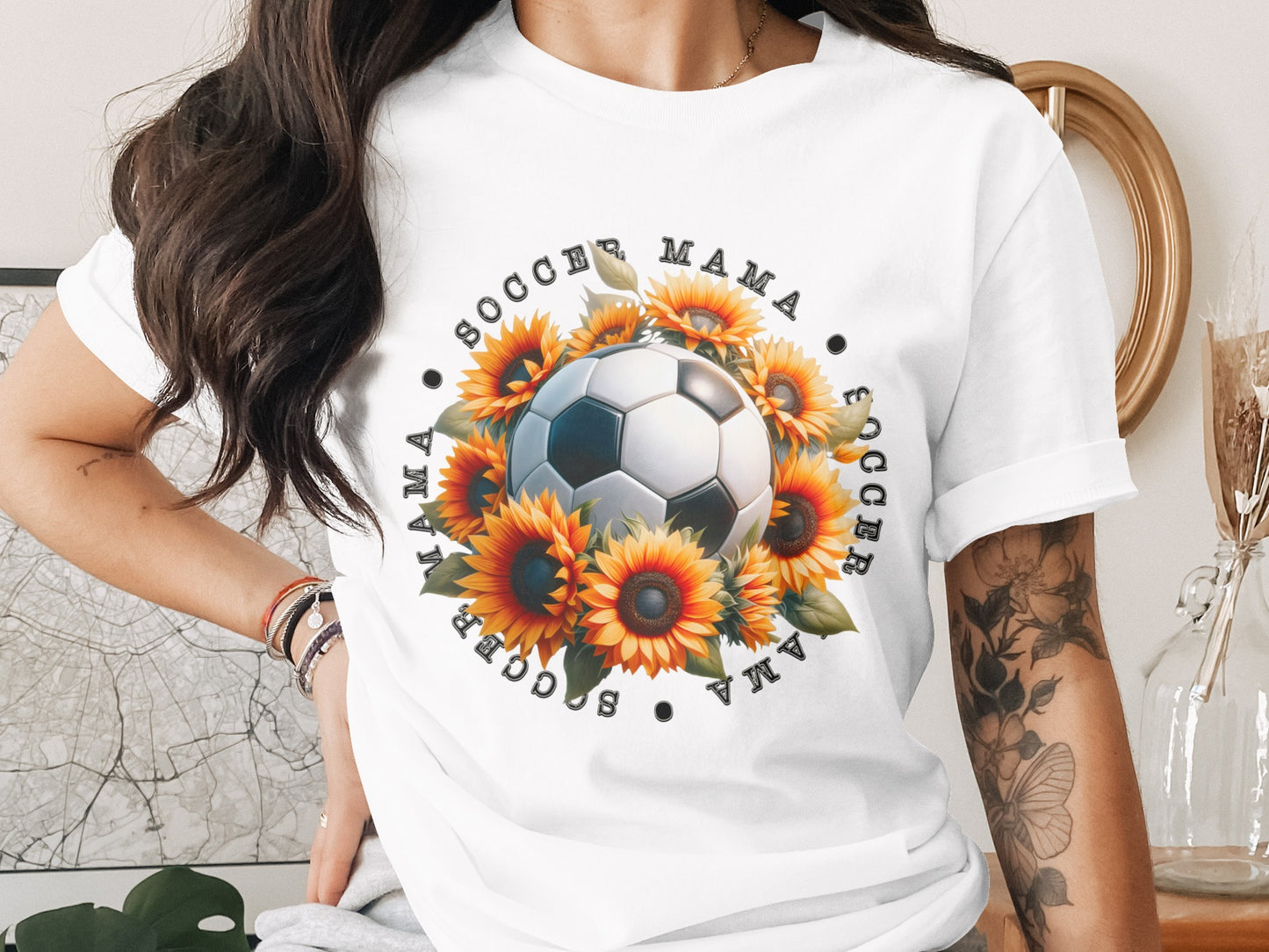 Sunflower Soccer Mama Graphic Soccer Shirt