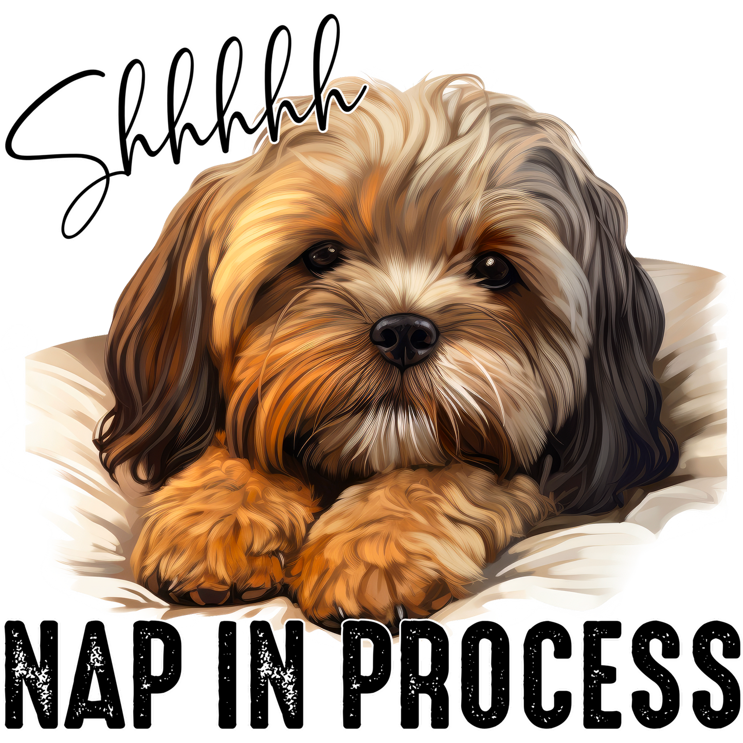 Shhhhhh Nap in Process Adorable Sleeping Dog Sign