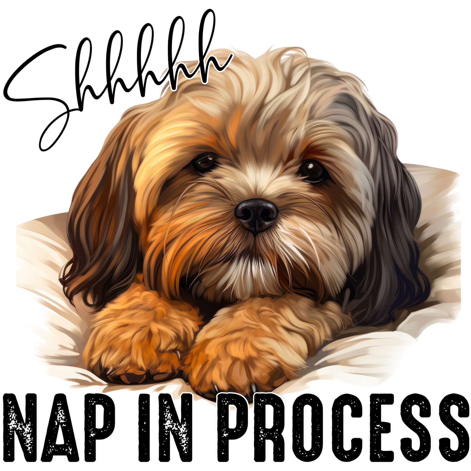 Shhhhhh Nap in Process Adorable Sleeping Dog Sign