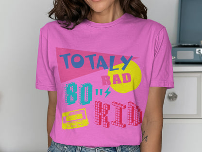 Totally Rad 80's Kid Graphic Tee Retro Style