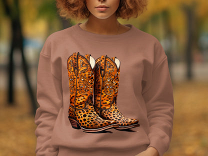Stylish Cowboy Boots Graphic Design Sweatshirt