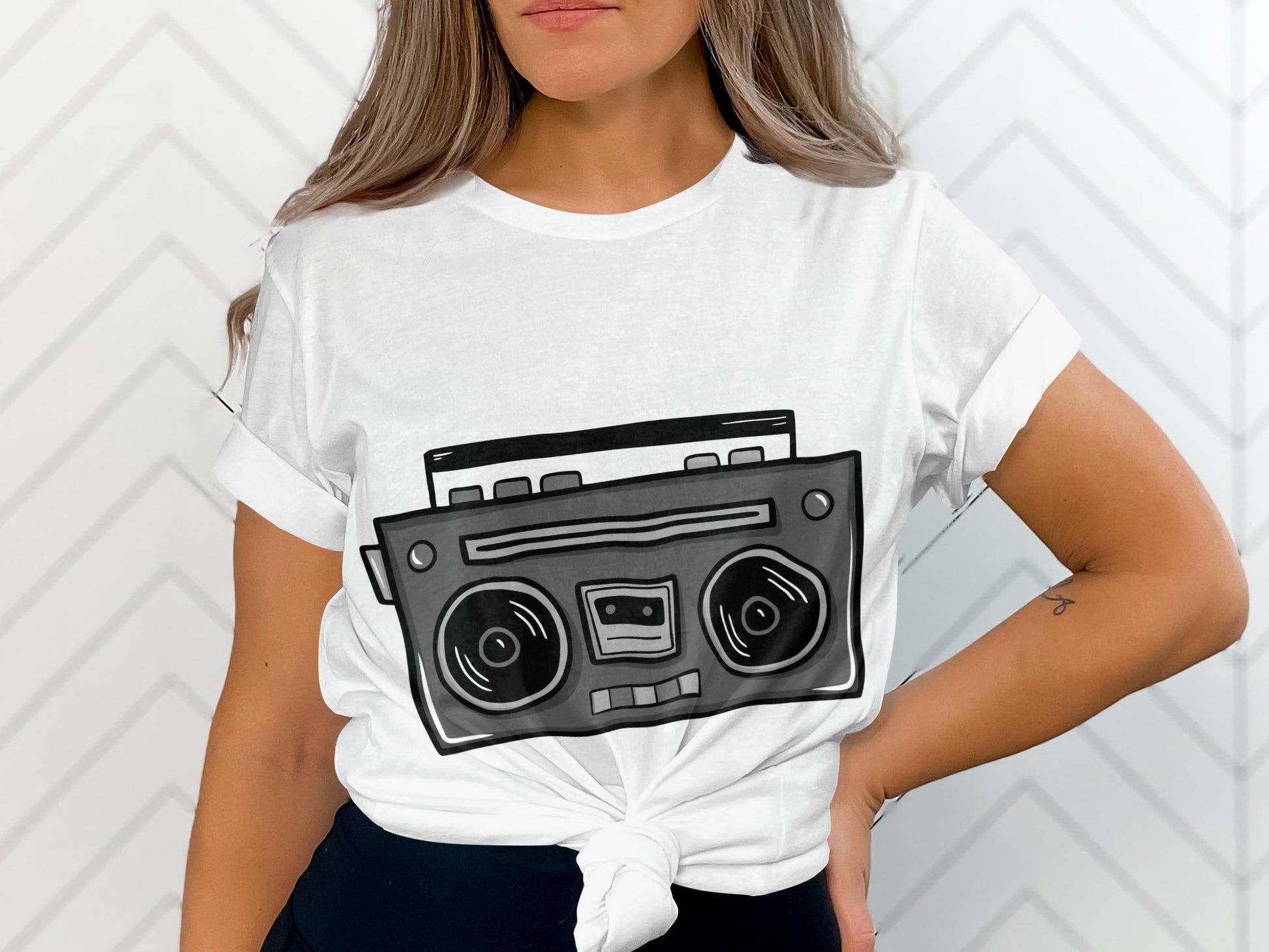 Retro Boombox Graphic Printed T-shirt