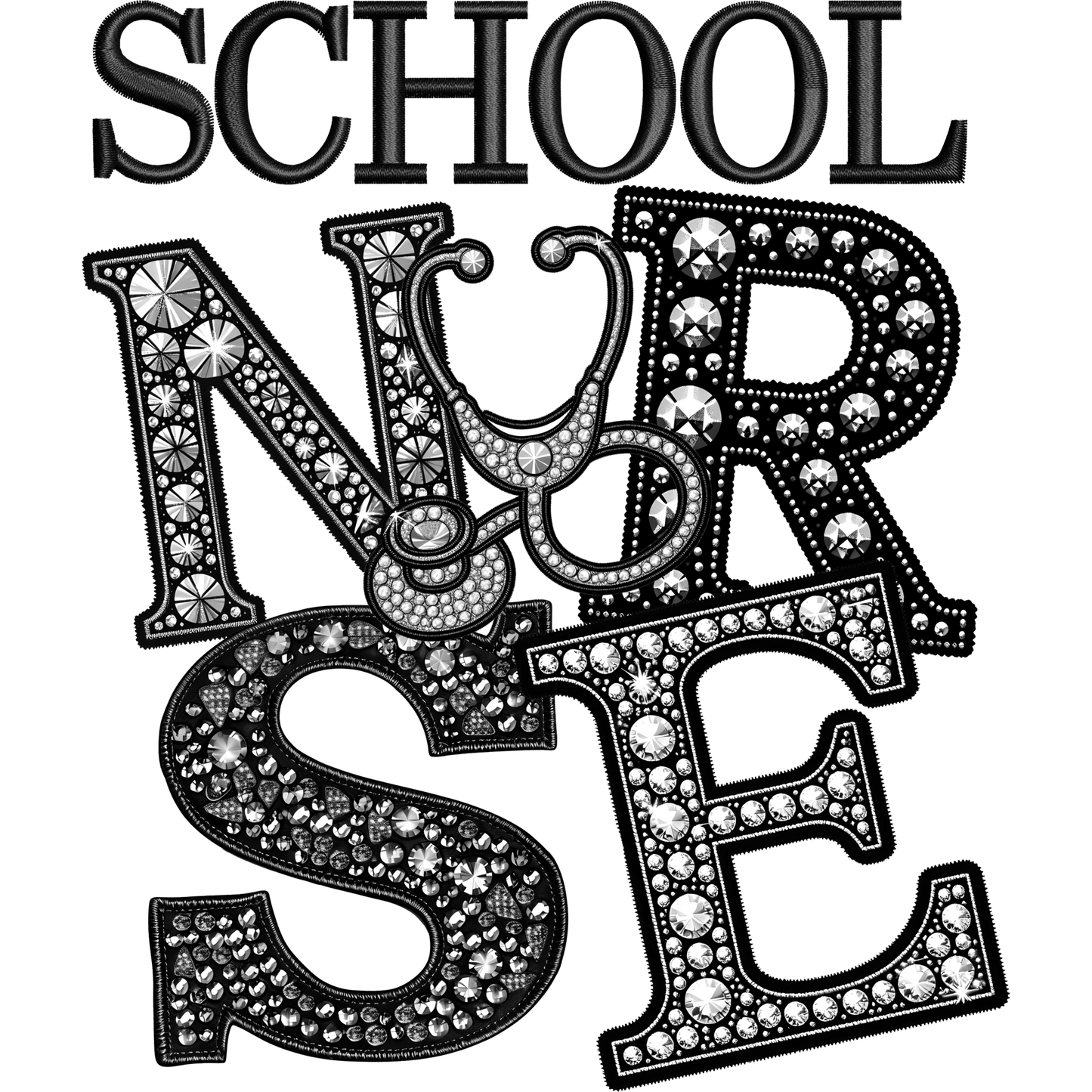 School Nurse Design with Stethoscope Graphic Product