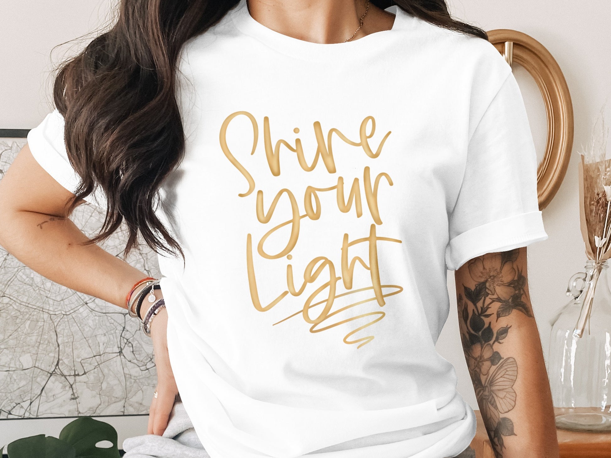 Shine Your Light bold statement T-shirt product