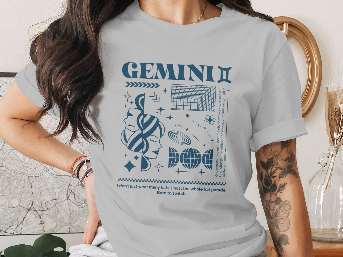 Gemini Zodiac Sign Graphic T-Shirt Astrology Product