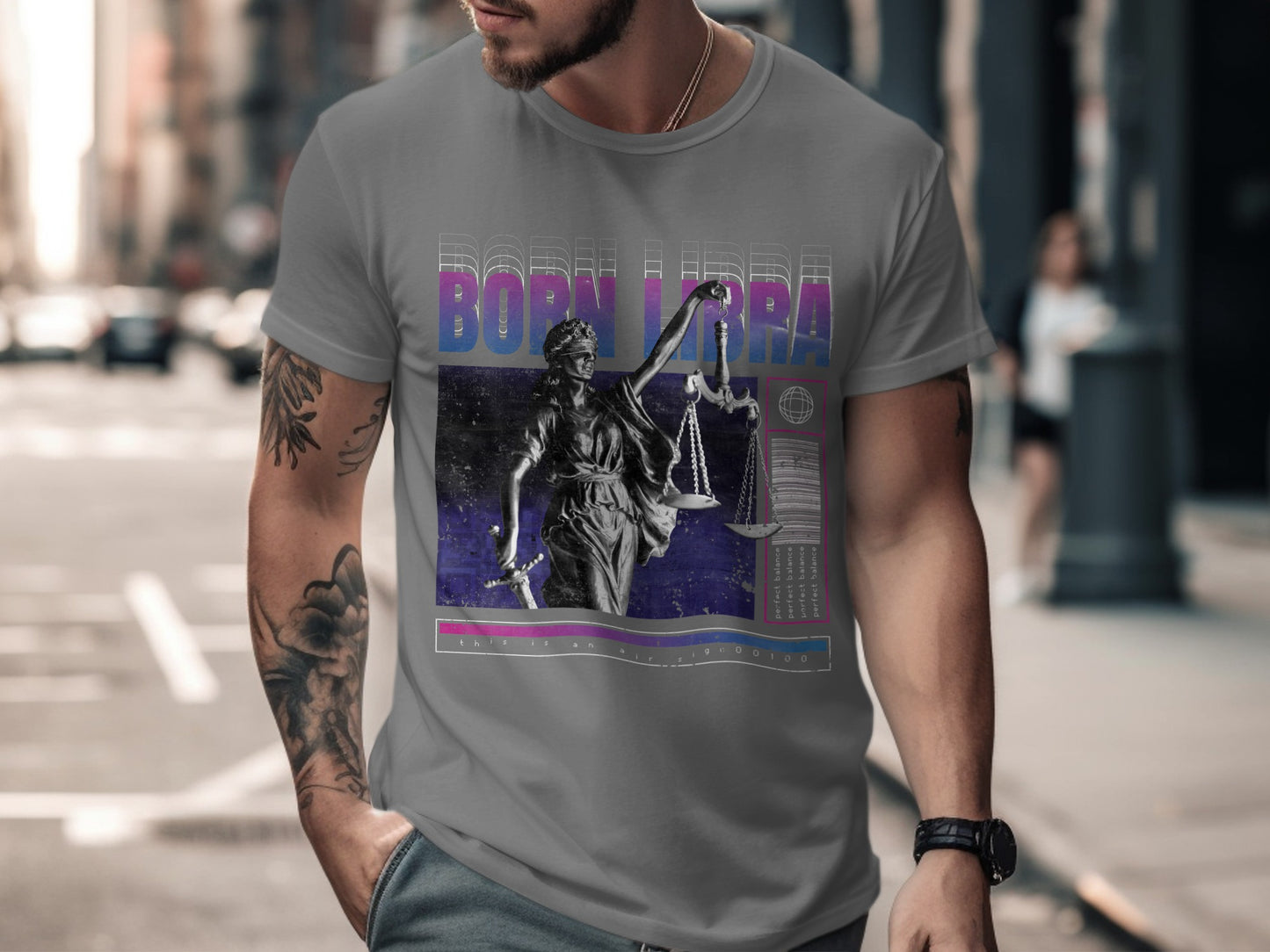Born Libra Graphic Tee for Trendy Astrology Enthusiasts