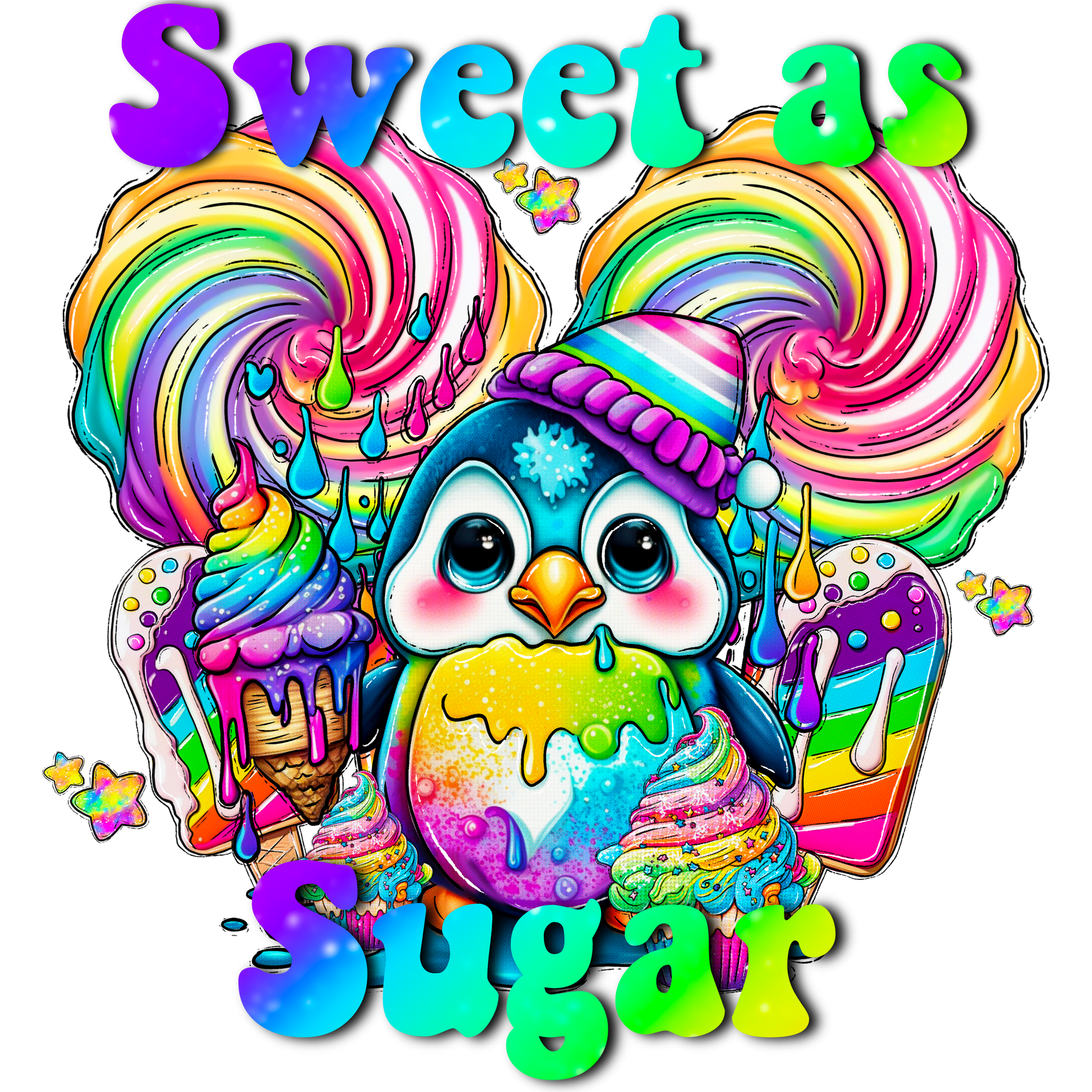 Sweet as Sugar Colorful Penguin Art product