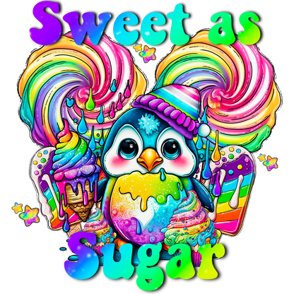 Sweet as Sugar Colorful Penguin Art product