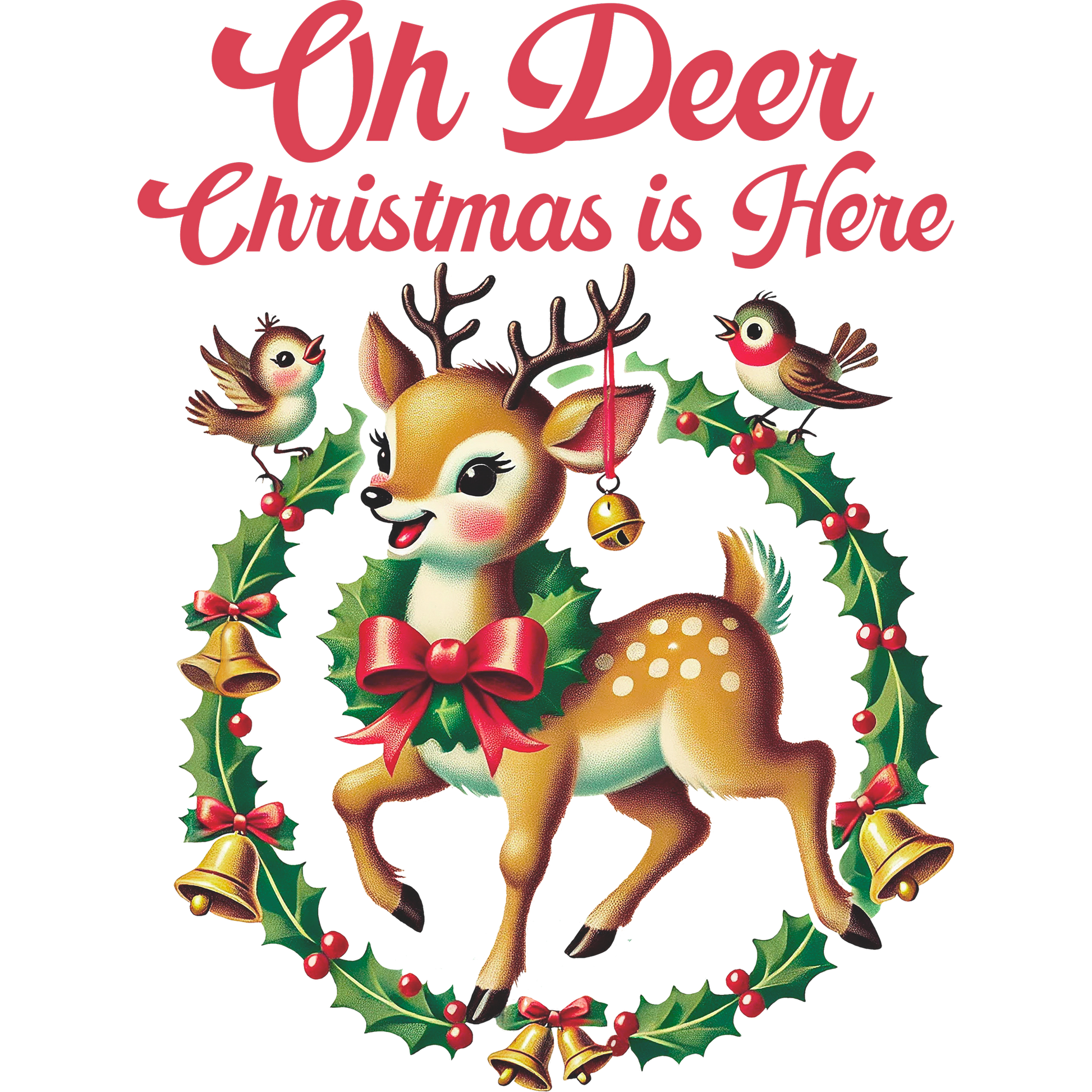 Oh Deer Christmas is Here Wreath with Deer Design