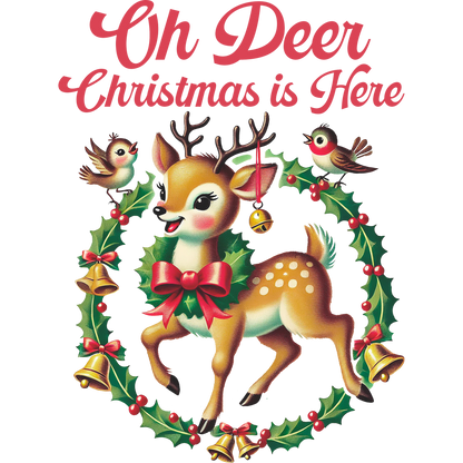 Oh Deer Christmas is Here Wreath with Deer Design