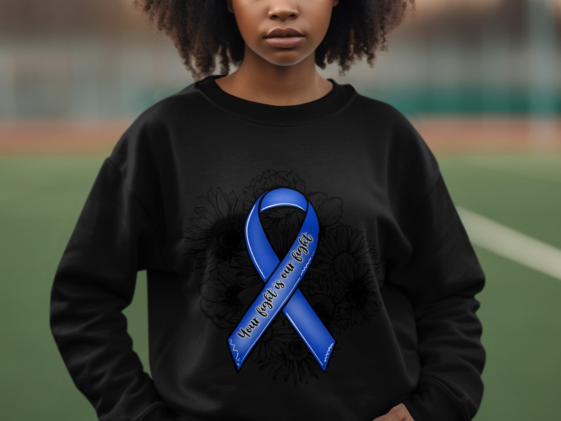 Support Awareness Stylish Dark Sweatshirt Apparel