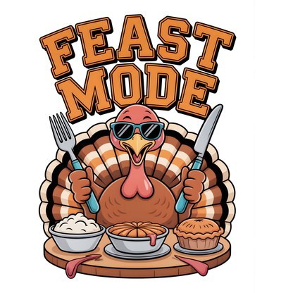 Feast Mode Graphic Turkey with Food Shirt