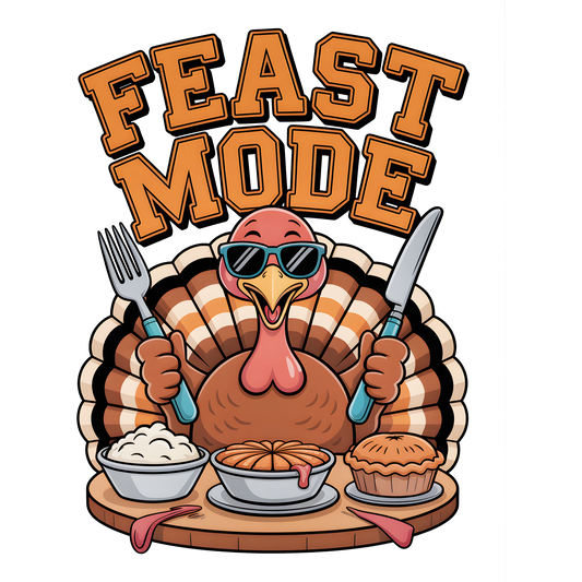 Feast Mode Graphic Turkey with Food Shirt