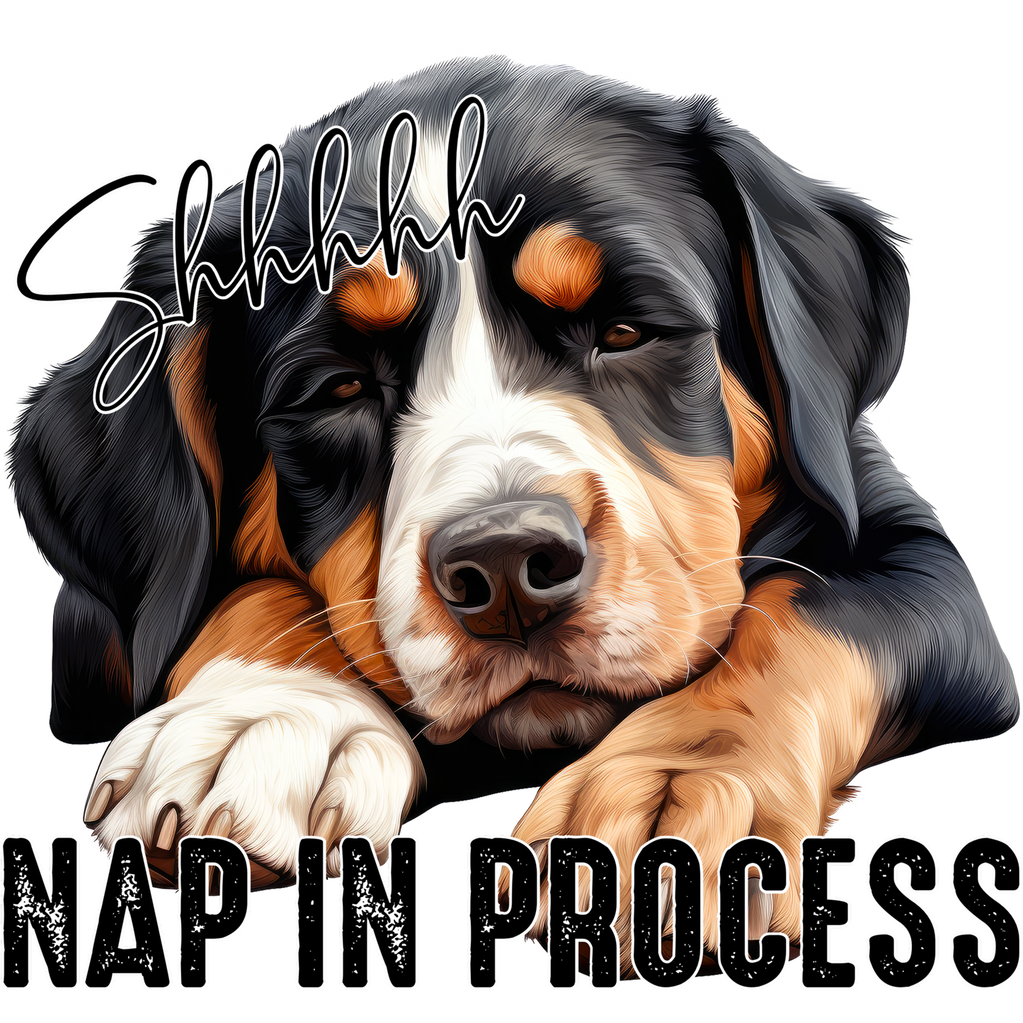 Shhh Nap In Process Cute Sleeping Dog Art Print