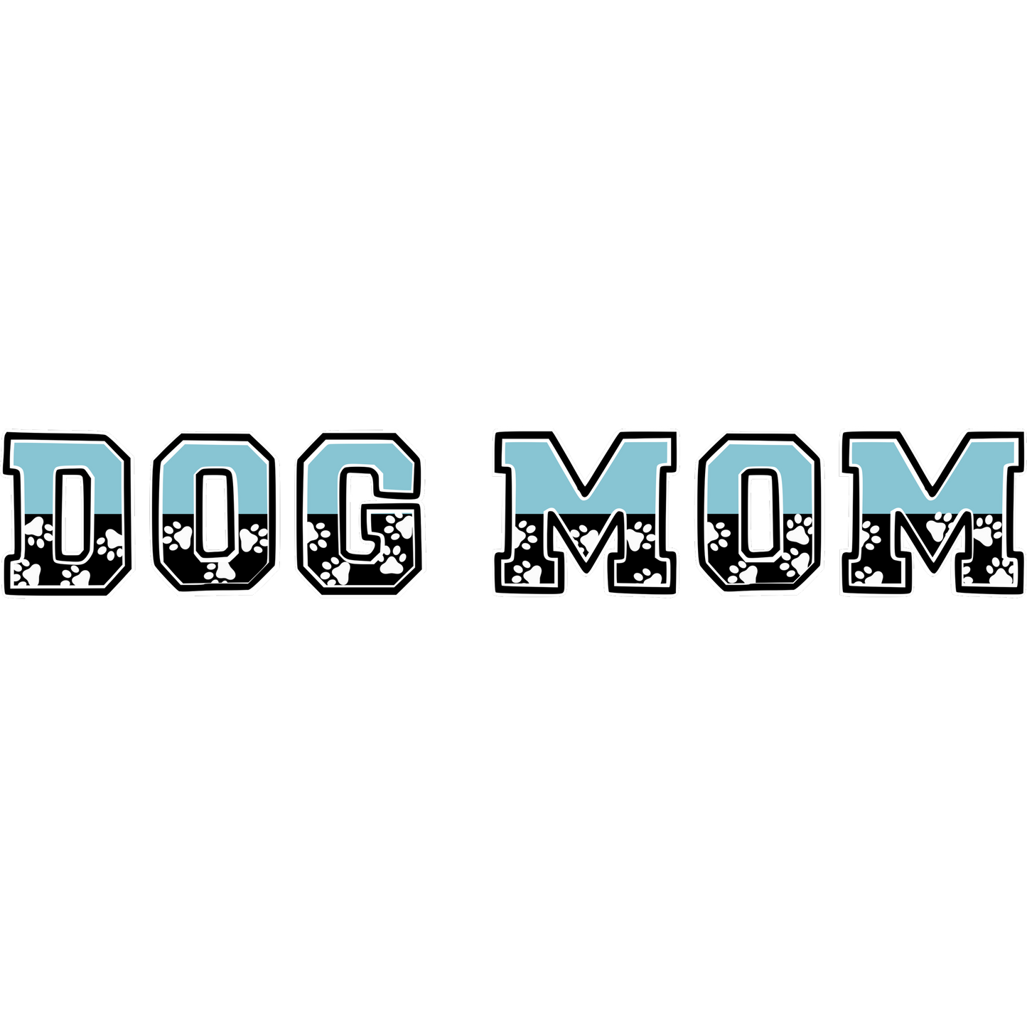 Trendy Blue and White Dog Mom Sticker Decoration