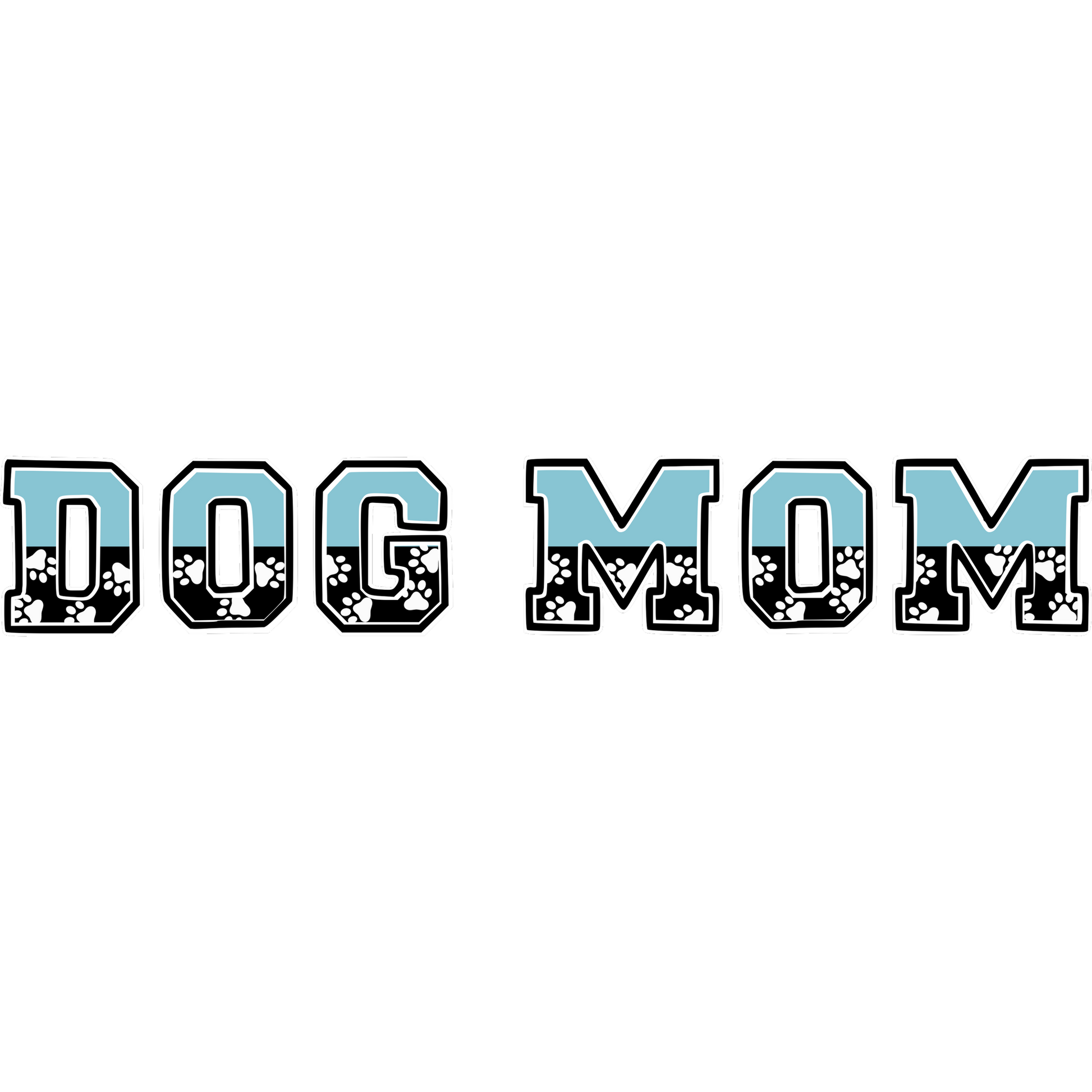 Trendy Blue and White Dog Mom Sticker Decoration