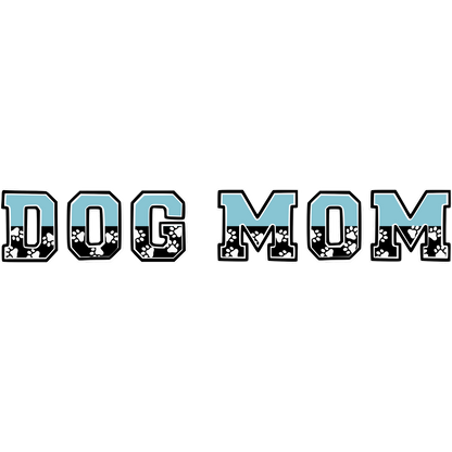 Trendy Blue and White Dog Mom Sticker Decoration