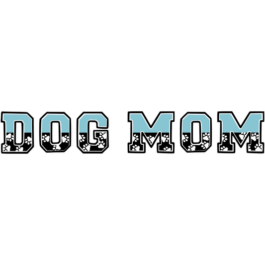 Trendy Blue and White Dog Mom Sticker Decoration