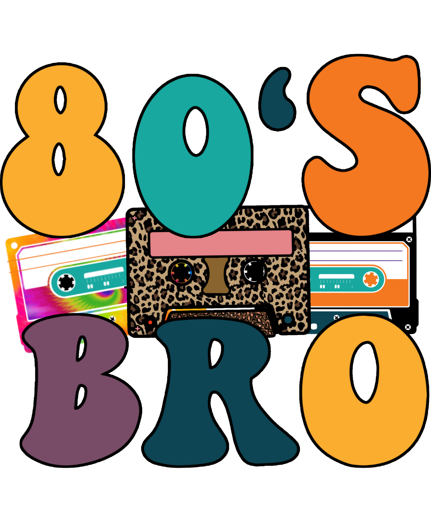Retro 80's Bro Graphic Design Tee