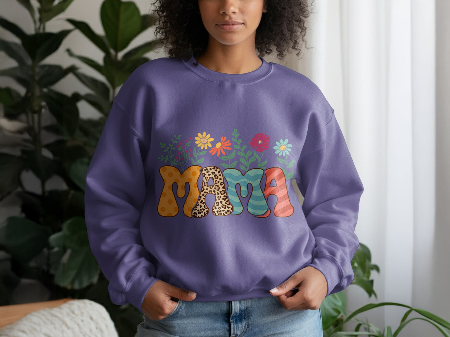 Colorful Floral MAMA Sweatshirt for Stylish Women