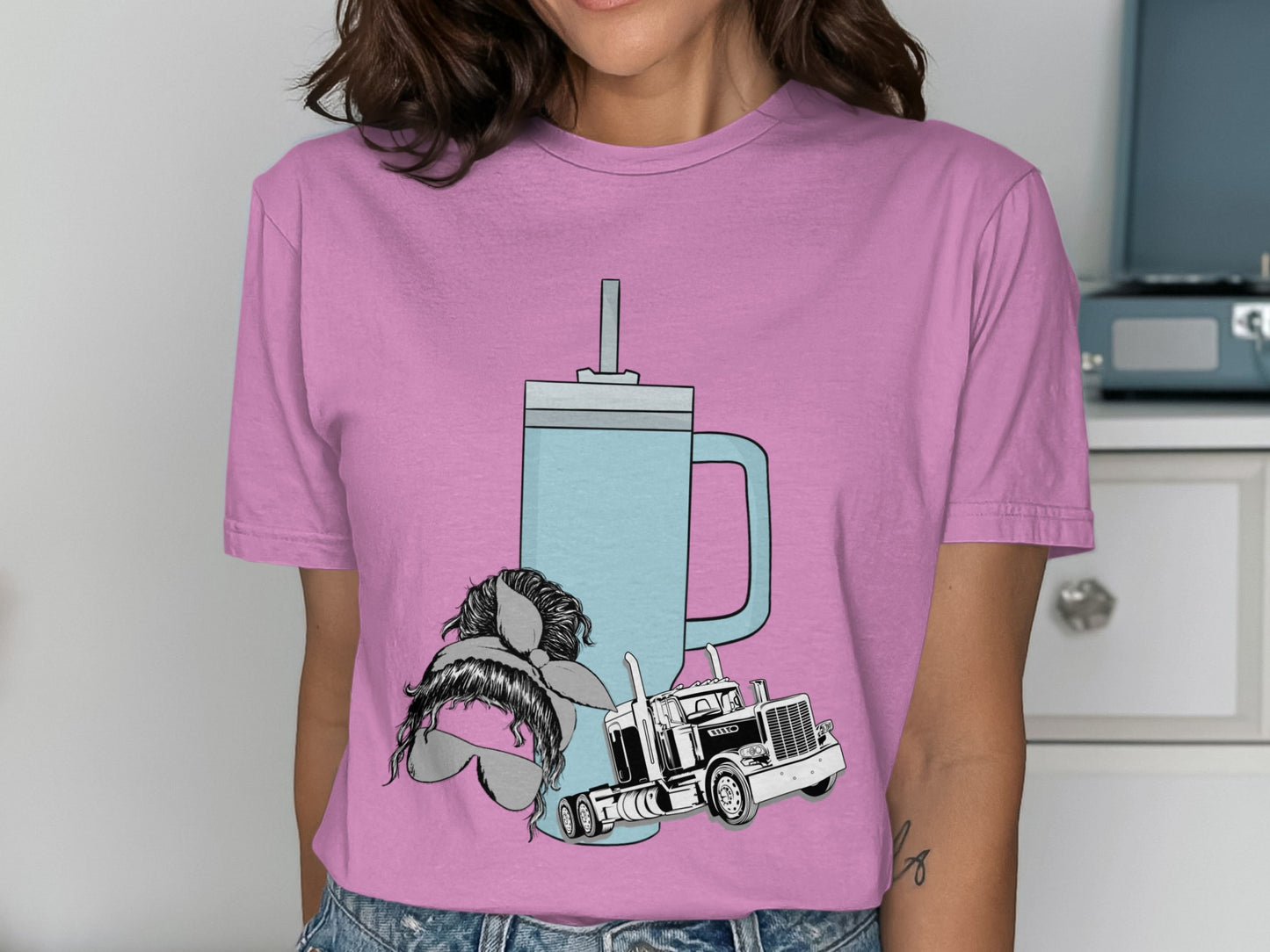 Pink Shirt With Unique Graphics Casual Wear Product