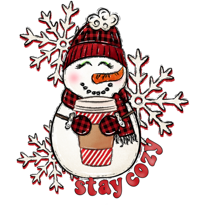 Stay Cozy Snowman With Coffee Winter Decor