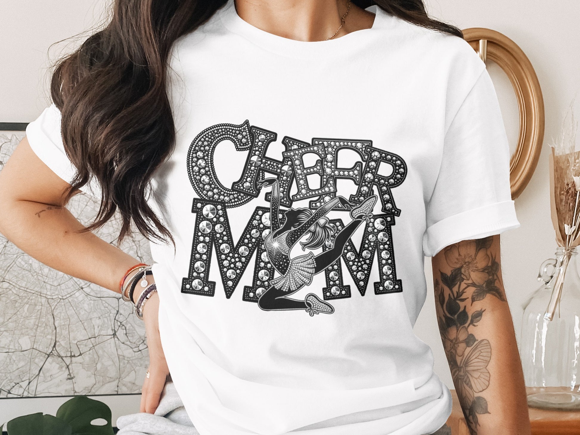 Cheer Mom Graphic Tee with Unique Cheerleader Design