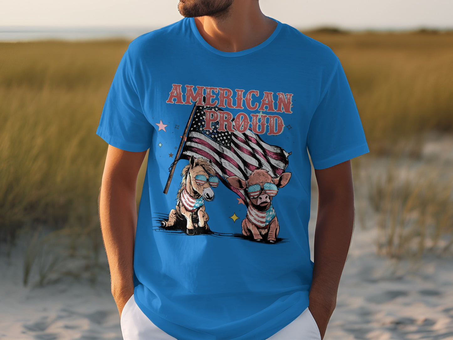 Patriotic Dogs American Proud Graphic Tee