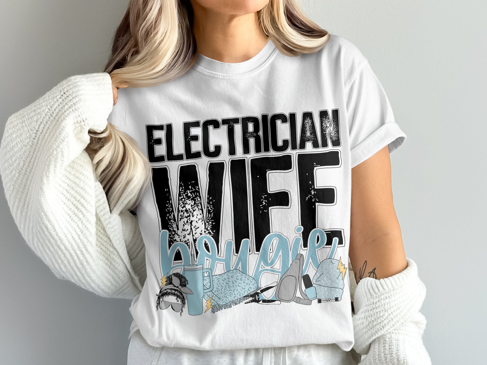 Electrician Wife Bougie Graphic T-Shirt