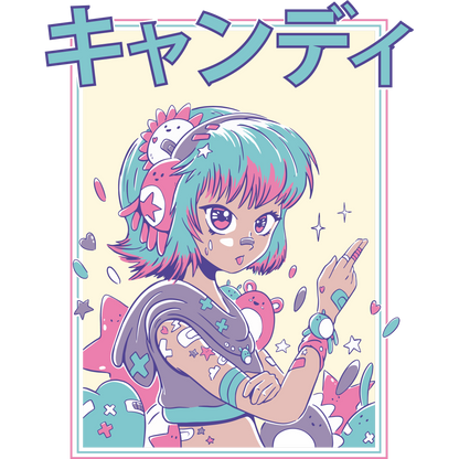 Japanese Anime Girl Graphic Detailed Artwork Poster