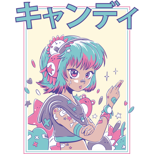 Japanese Anime Girl Graphic Detailed Artwork Poster