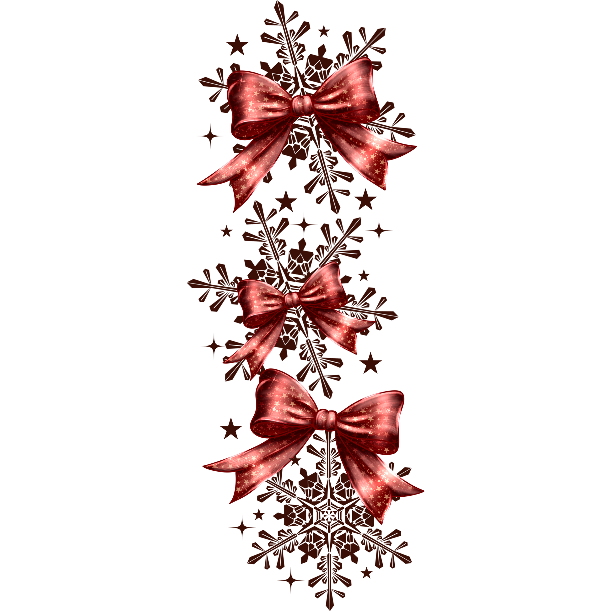 Festive Snowflake and Bow Design for Holiday Decorations