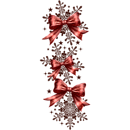 Festive Snowflake and Bow Design for Holiday Decorations