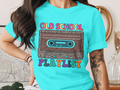 Old School Playlist Graphic Tee Retro Vibes Shirt