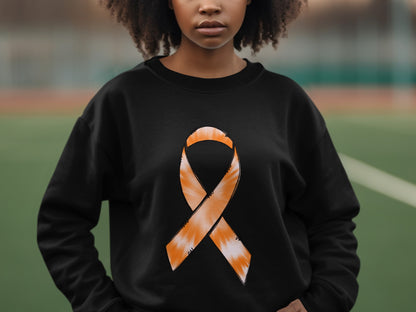 Leukemia Awareness Ribbon Graphic Sweatshirt