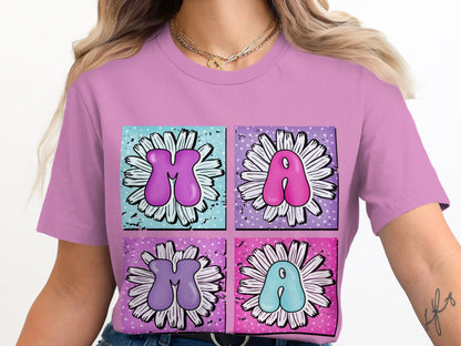 Vibrant Colorful Cartoon Letters Graphic T-shirt