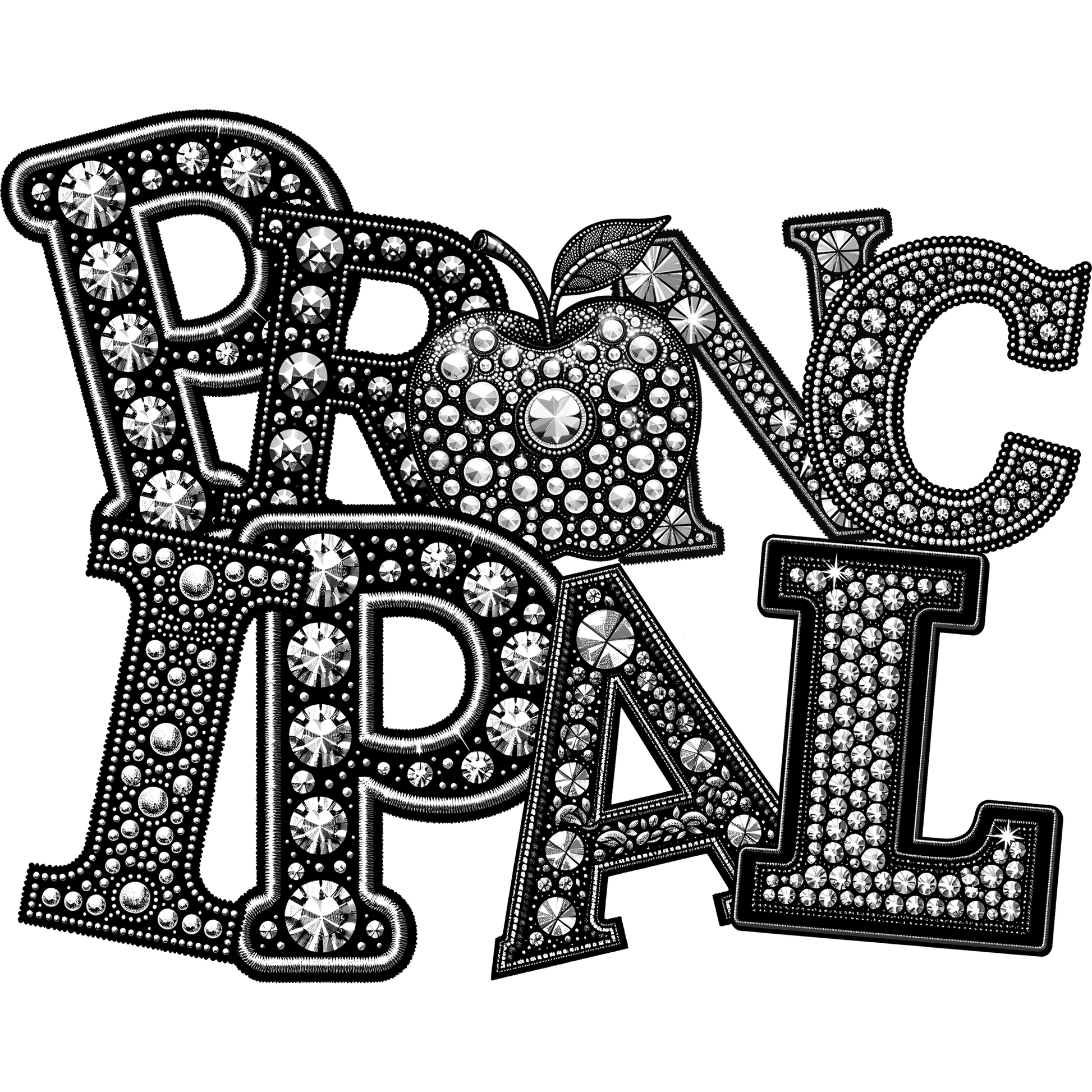 Principal Decorative Rhinestone Graphic Design