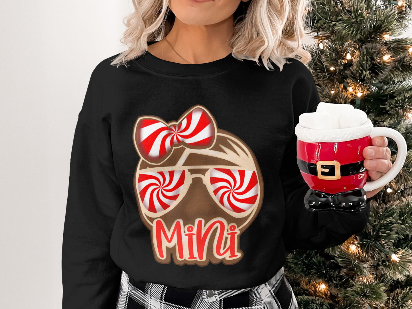 Mini Peppermint Sunglasses Holiday Sweatshirt
