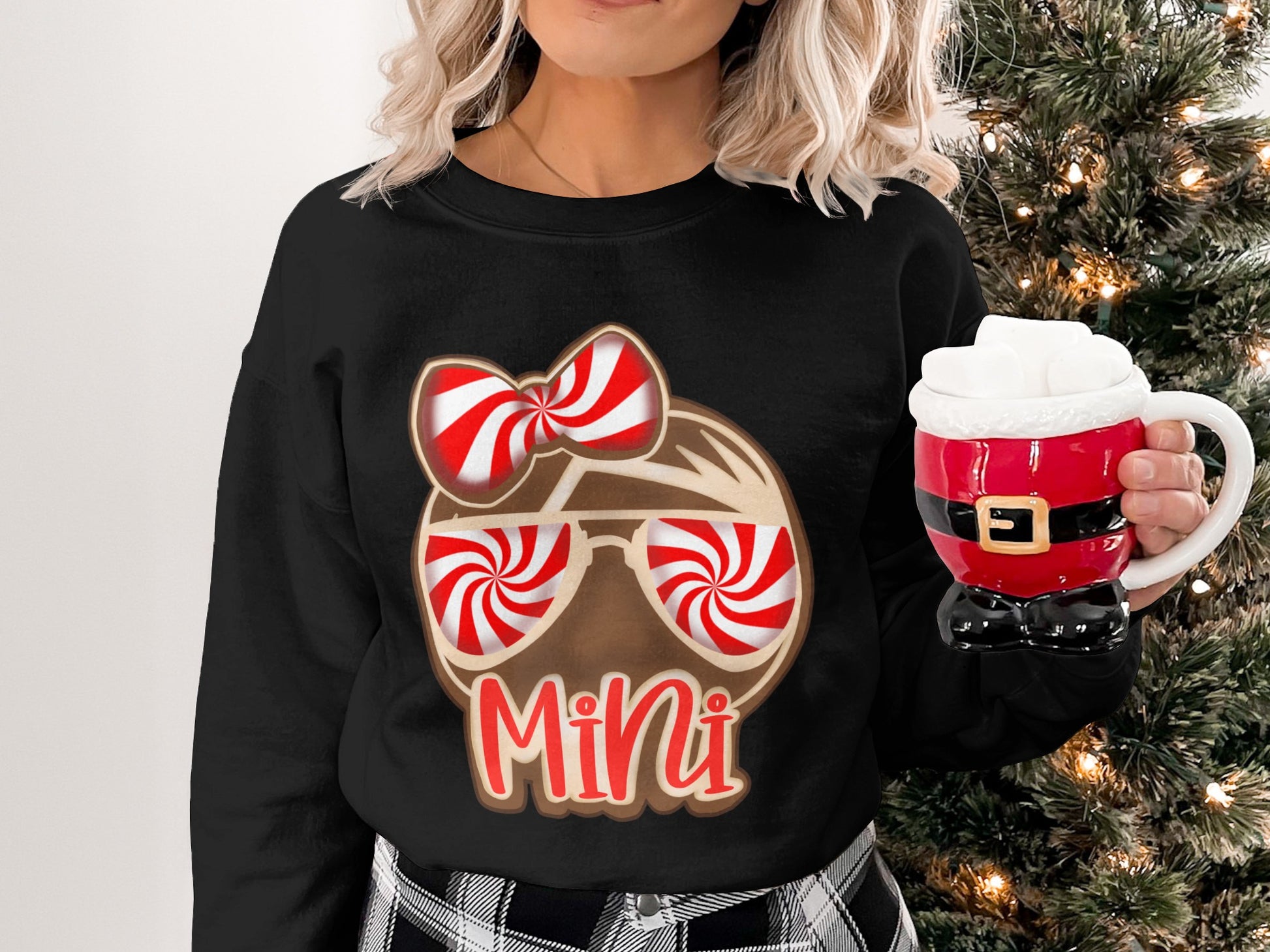 Mini Peppermint Sunglasses Holiday Sweatshirt
