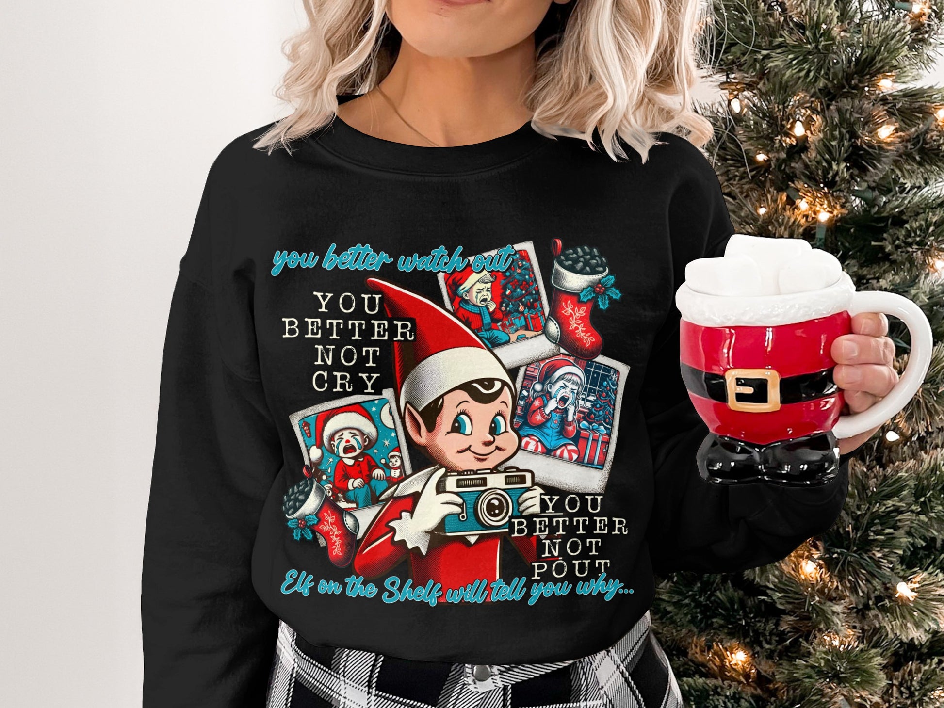 Elf on the Shelf Better Not Cry Christmas Sweater