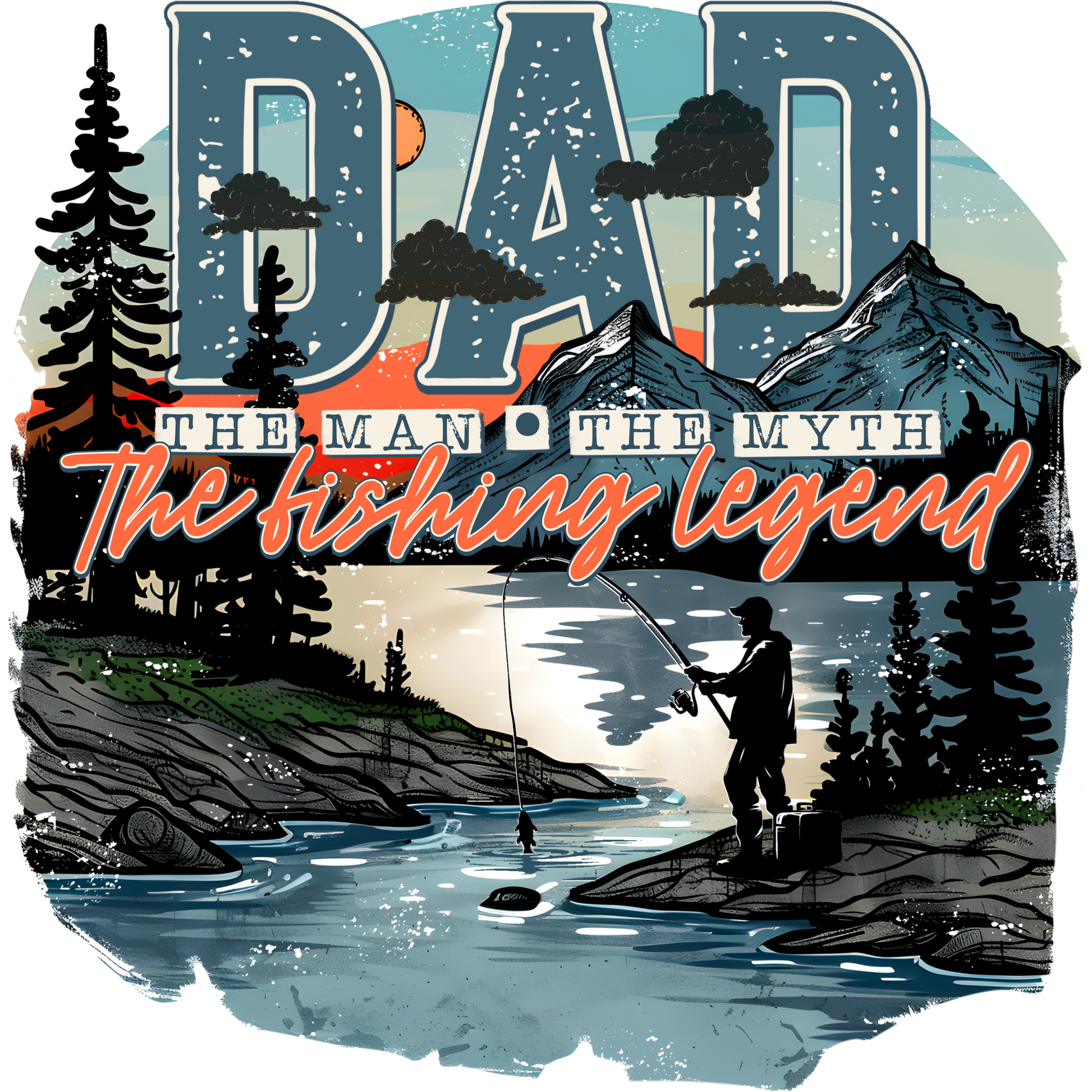 Dad The Man The Myth The Fishing Legend Graphic Tee