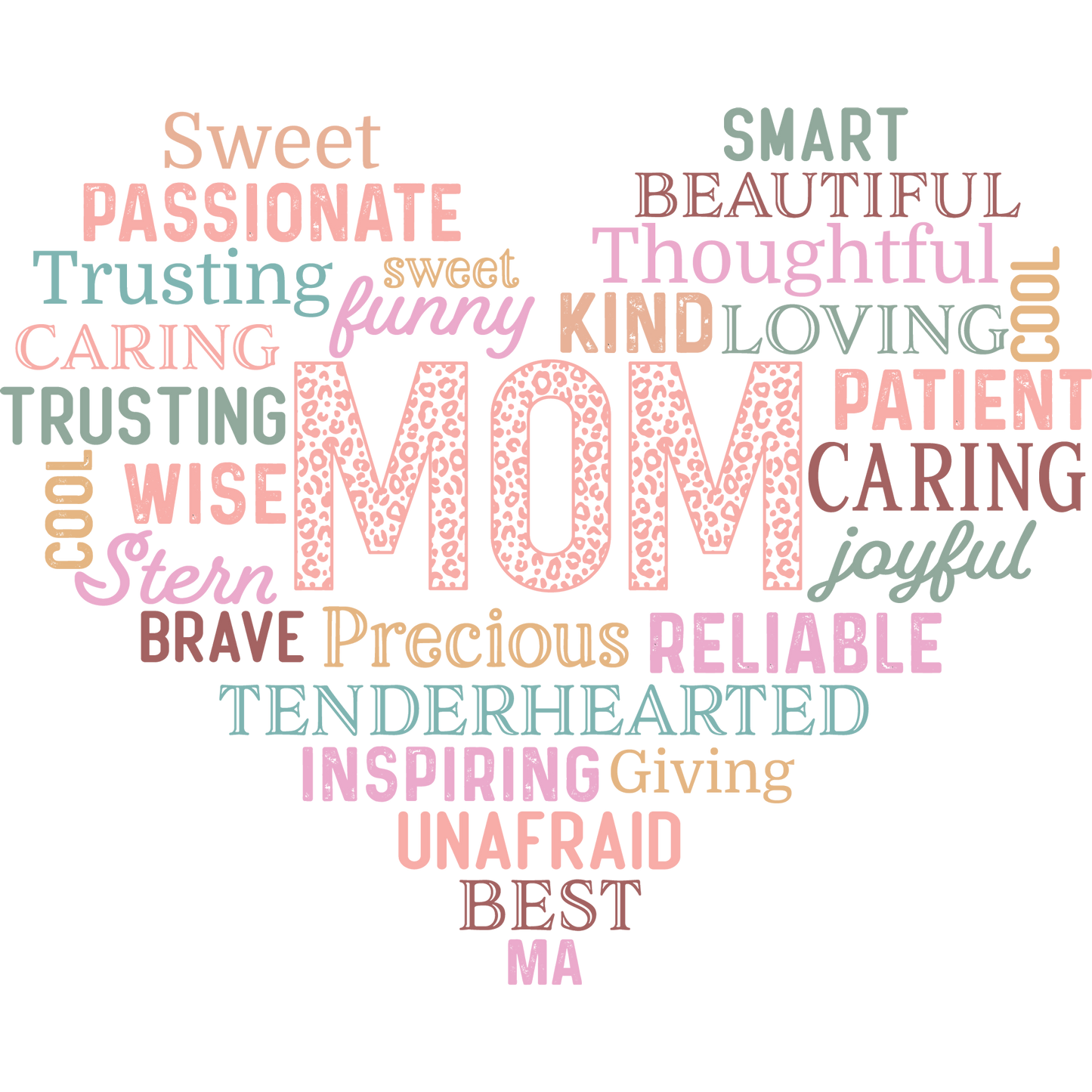 Heartfelt Collage of Mom Qualities Artwork