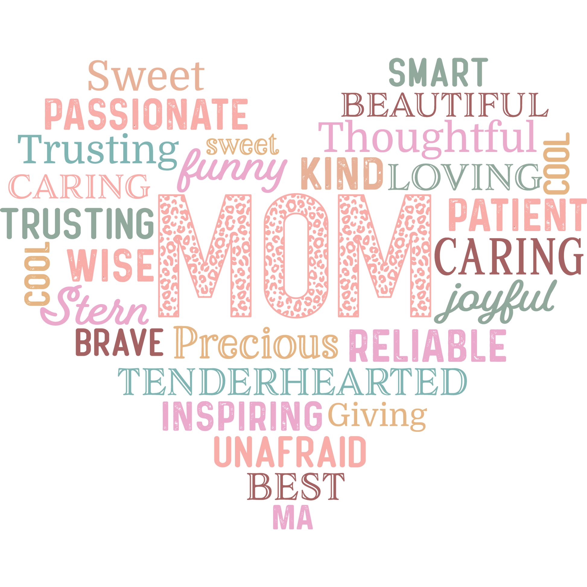Heartfelt Collage of Mom Qualities Artwork
