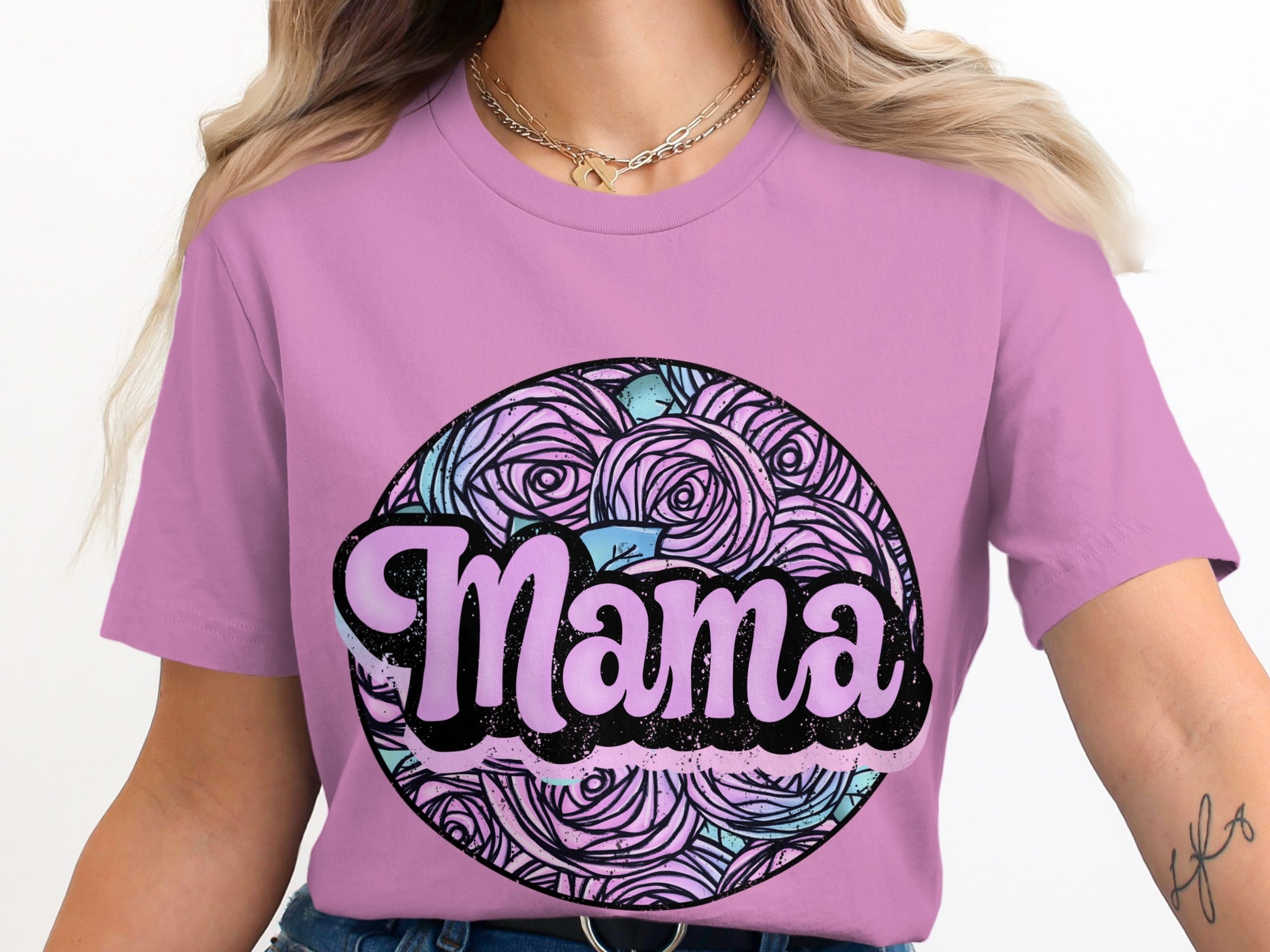 Stylish Floral Mama Graphic T-Shirt for Women