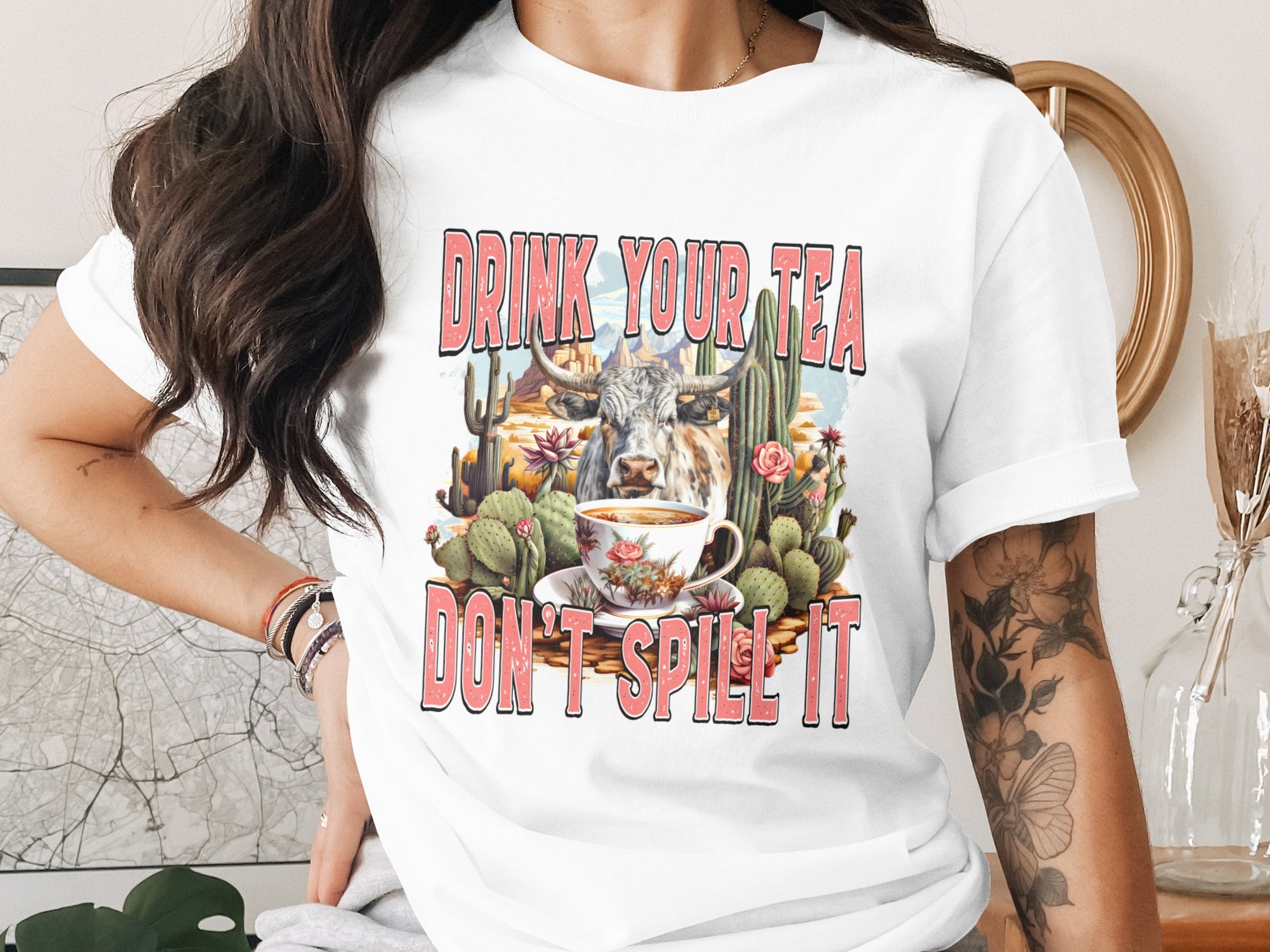 Drink Your Tea Don't Spill It Graphic Tee