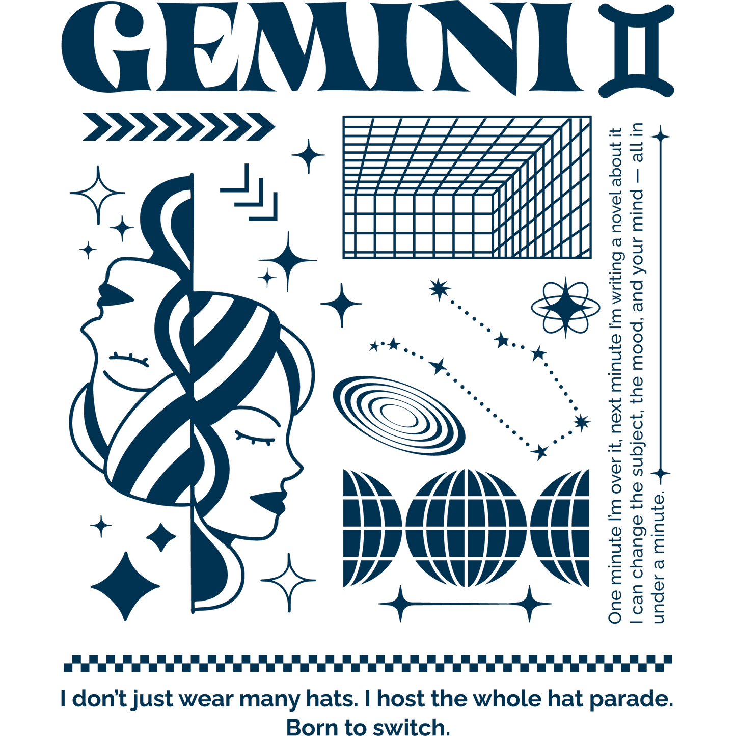 Gemini Zodiac Inspired Graphic Design