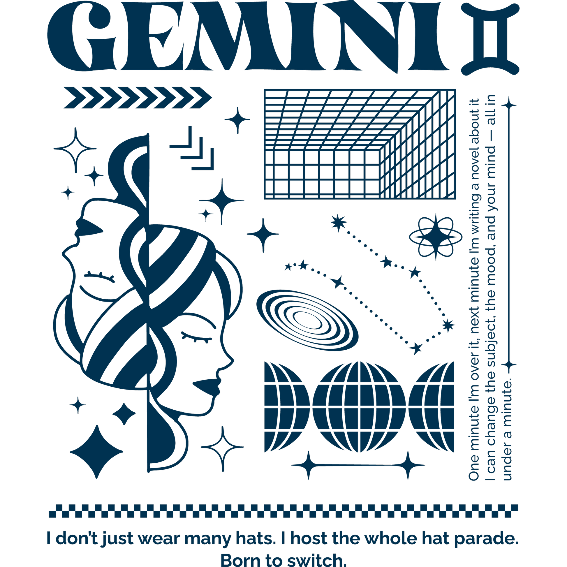Gemini Zodiac Inspired Graphic Design